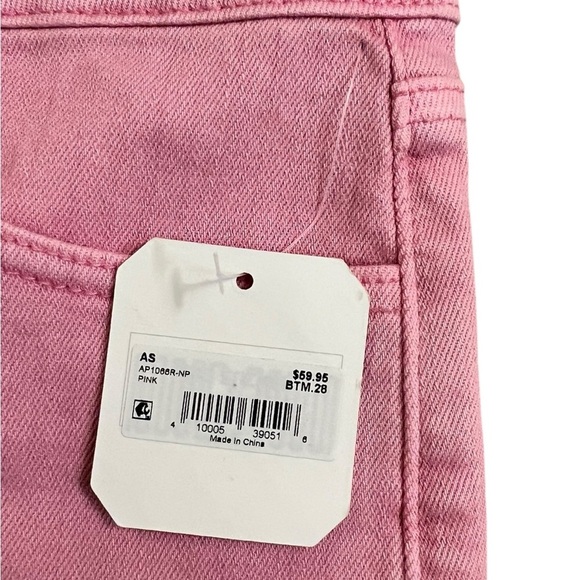 Pink Jean Shorts. Fringe hemline. Altar’d State. New With Tags! High rise. - Picture 6 of 12